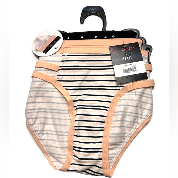 New 3 Pack of Nobo Cotton Cheeky Panties Size XS Stripes, pink, Dots - Picture 1 of 4